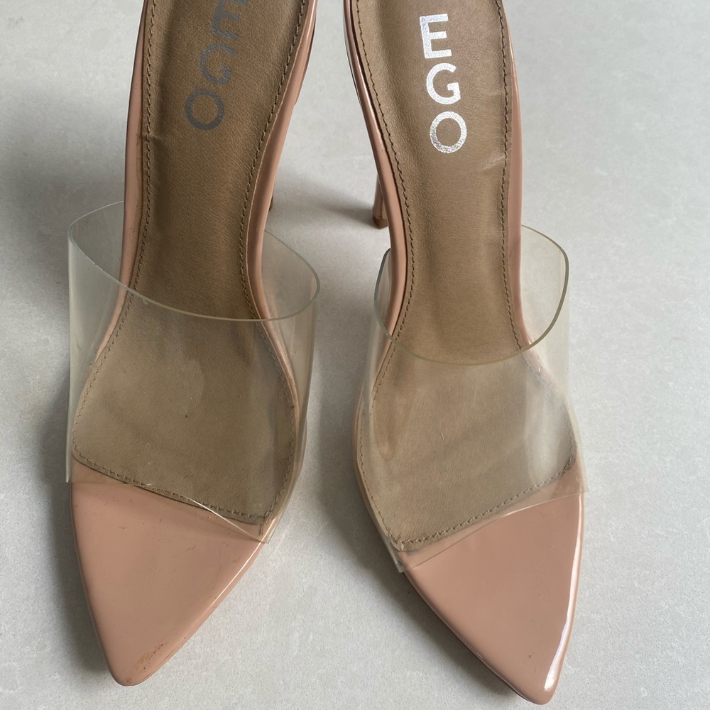 EGO Peep Toe Mule in Nude Patent - Picture 6 of 6